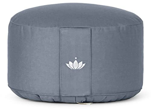 Lotuscrafts Yogakissen Meditationskissen Extra Hoch - Sitzhöhe 20cm - Waschbarer Bezug aus Baumwolle - Yoga Sitzkissen mit Dinkelfüllung - GOTS Zertifiziert