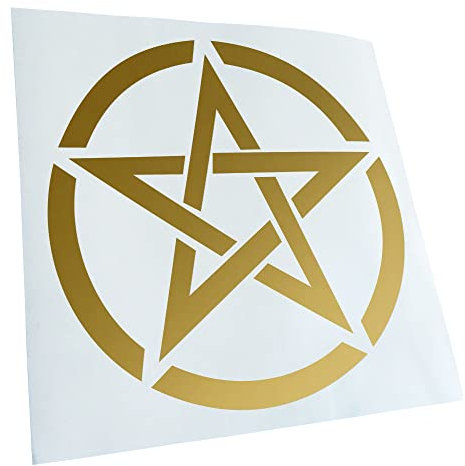 Kiwistar - Autoaufkleber - gold - 30 x 30 cm - Pentagramm - Heckscheibenaufkleber - Aufkleber Auto Kfz Fahrrad, LKW, Truck Mofa