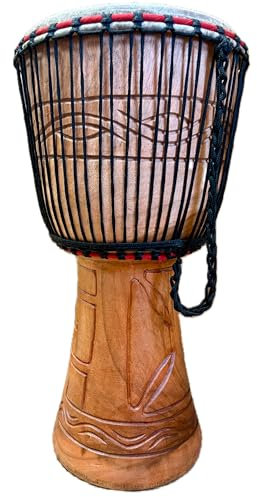 Afrikanische Djembé-Trommel, 28 cm Fell-Durchmesser, inkl. Schlagzeugfell