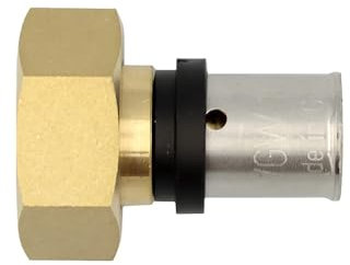 Pipetec Pressfitting Verschraubung Übergang 16x2 mm 3/4 Zoll Innengewinde TH Kontur Verbundrohr, DVGW, TH-Profil