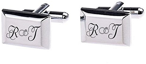 aplusashop ID Manschettenknöpfe mit Gravur nach Wunsch Edelstahl, Hochzeit, Business NEU 03 (Mit Gravur)