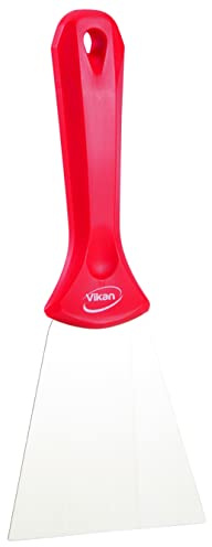 Vikan 40094 rostfritt stål handskrapa, röd, 230 mm längd, 100 mm bredd, 22 mm höjd