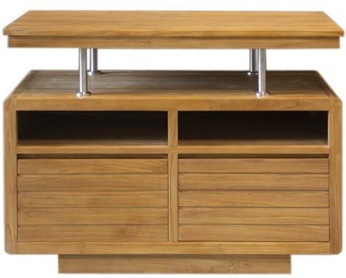 Waschbeckenunterschrank Vibia Teak Massivholz Breite vom Unterschrank 105 cm