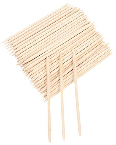 tao pipe 100 Stücke Holz Sticks Doppelseitig Nail Art Multifunktional Nagelhautschieber Orange Wood Sticks Cuticle Pusher Remover Pedicure Manicure Tool Pediküre Werkzeug