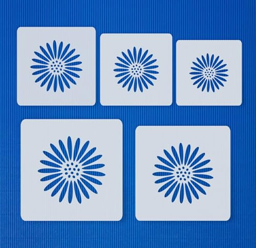 Schablonen Set ● 5 einzelne Blumen ● 6cm, 7cm, 8cm, 9cm und 10cm groß