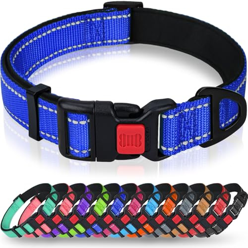 Taglory Collier Chien Réfléchissant Anti-Fugue pour Chien Moyen, Bleu