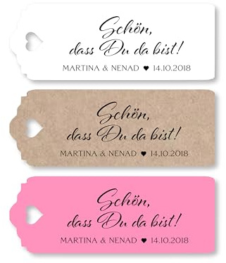Schön, dass du da bist Geschenkanhänger Papieranhänger Tags Etiketten Hochzeit Taufe Kommunion Konfirmation Taufe Geburtstag