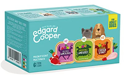 Edgard Cooper Nassfutter für Hunde, Multipack, Huhn-Lamm-Wild, 6 x 100g, ohne Getreide Nutrition, schmackhafte und ausgewogene Ernährung, Hochwertige Proteine
