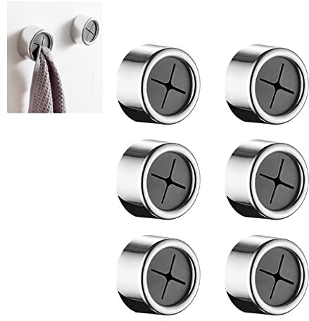 TUAKIMCE Türhandtuchhalter Küche Geschirrtuchhalter Premium Handtuchhalter Selbstklebend Handtuchhaken Handtuchhalter Selbstklebend Handtuchhalter ohne Bohren Handtuchklemme für Bad, Küche (6 Stück)