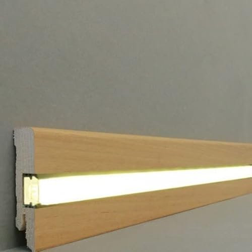 Südbrock | Licht - Fußleisten/Licht - Sockelleisten | 16.61.18L | Indirekte Beleuchtung | 16 x 60 x 2500 mm | Echtholzfurnier | Afzelia (Doussié) | LED Leisten | 1 Stück