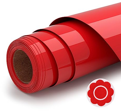 Rot Puffy Bügelfolie Vinyl 3D Puff Texturiertes Wärmeübertragungs-Vinyl | 10 x 6FT, Easy to Use and Apply, DIY for T-shirts and Clothes, Adheres Quickly and Flawlessly, Bright and Saturated Color