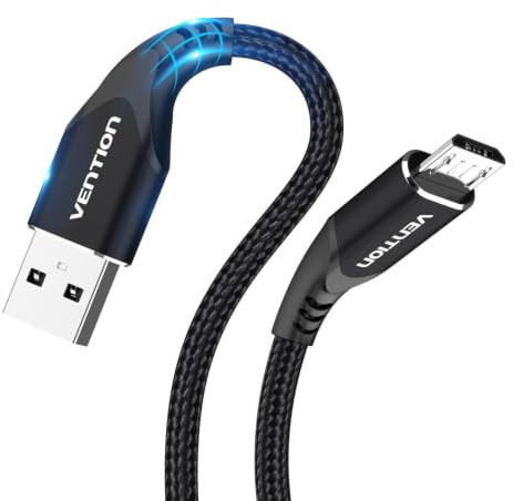VENTION Câble micro USB de 3 m – Câble de charge pour tablette Kindle Fire en nylon tressé pour tablette Samsung Galaxy S6 S7 S5 J7 J5 J3 – Câble de charge pour manette PS4 Xbox