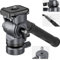 NEEWER Fluidkopf für Videostativ mit +/-10° Nivellierbasis (⌀37mm), Metall Stativkopf Videokopf mit Arca Typ Schnellwechselplatte, Teleskopgriff für Videokameras, DSLR, Max Last 4kg, GM27 Grau