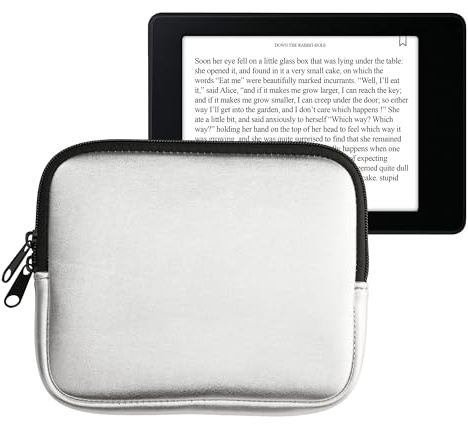 kwmobile Schutztasche für eReader - Neopren Tasche Hülle Cover Case Schutzhülle Silber - 17,5 x 14,7 cm Innenmaße