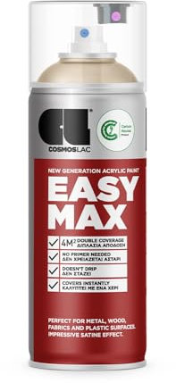 COSMOS LAC Pintura en aerosol mate con alta opacidad – Bote de aerosol DIY – Pintura acrílica en aerosol – Pintura en aerosol (RAL 1015 – Marfil claro, mate)