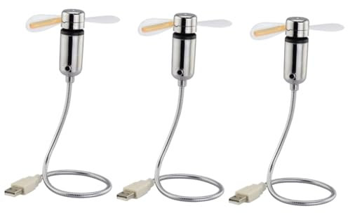 BESTonZON 3 Uds Mini Ventilador USB Ventilador Flexible Ventilador USB Flexible Ventilador Alimentado Por USB Ordenador Flexible