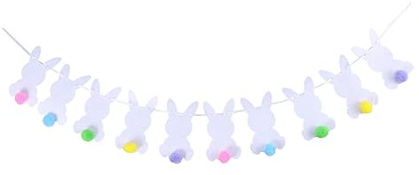 TOPBATHY Weiße Verzierungen Osterdeko Ideen Heimdekorationen Osterdekorationen Ostern-wohndekoration Türdekoration Osterhasen-Dekorationen Ostern-außendekoration Weiß Esstisch Requisiten