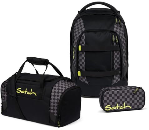 Satch Pack Schulrucksack Set 3tlg. inkl. Schlamperbox und Sporttasche (Dark Skate)