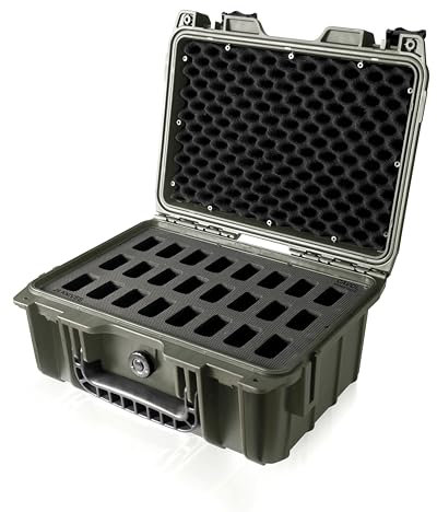 Cavol AC03 Custodia per 24 coltelli pieghevoli Case-IPX7 impermeabile resistente coltello tascabile Custodia rigida Box Storage Organizer, collezione di coltelli pieghevoli Custodia protettiva(verde)