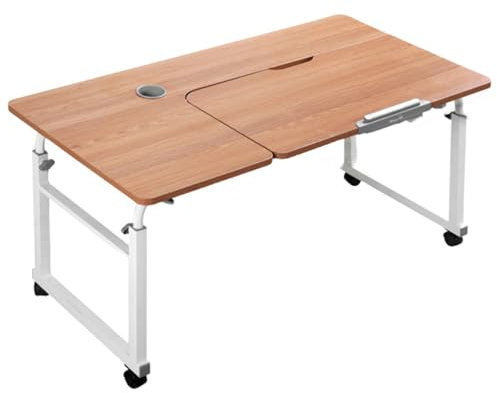 Überbetttisch mit Rollen, höhenverstellbar, für mobilen Schreibtisch, Betttisch über dem Bett, Computertisch für Bett, Schreibtisch über dem Bett