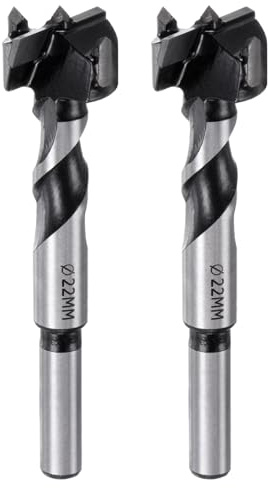 QUARKZMAN 2 Stück Forstnerbohrer 22mm, Holzbohrer Länge 90mm, YG8/C1 Twist | Wolframkarbid Foster-Spiralbohrer mit Rundschaft für Möbelbau, Holzschnitzerei und Heimwerkerarbeiten