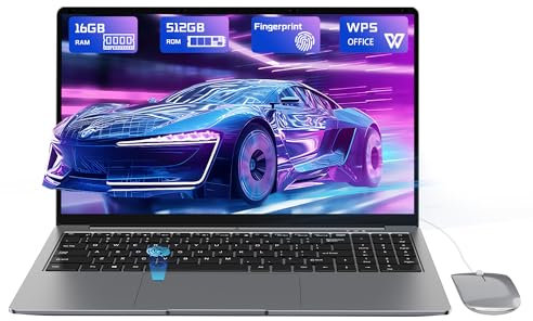 Laptop PC 16GB RAM LPDDR4 512GB SSD PC 15.6 inch UHD Netbook Celeron N5095 Processor Computer with Touch ID WiFi5 Bluetooth 4.2 USB 3.0