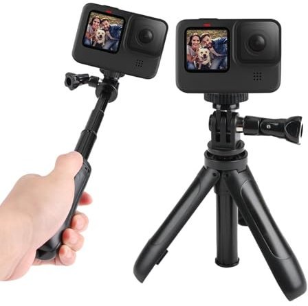 Perche à selfie pour GoPro Mini trépied compatible avec Hero 12/11/10/9/8/7/6/5, Osmo Action, Insta360 Ace, AKASO et autres caméras d'action