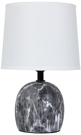 ARTE LAMP Tischlampe & Nachttischlampe Moderne Keramik-Tischleuchte für Schlafzimmer, Grau, E14, dimmbar, 16 x 16 x 25 cm