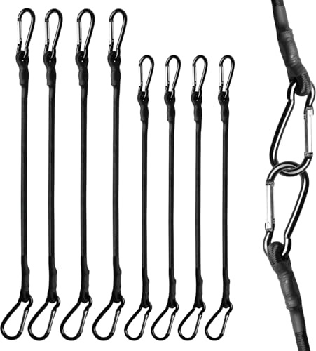Spanngummi Mit Karabiner, 8er Set Expander Mit Karabinerhaken 4 * 60cm, 4 * 100cm, Spanngummi Mit Haken, Expander Mit Haken Verstellbar Für Camping Fahrrad Auto