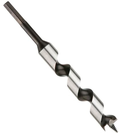 22 mm x 235 mm Wood Auger Drill Bit, Boring Bit, Spur Point Dowel Drill, Hole Cutter With Hex Shank, Twisted Flute, Self-Centering Threaded Tip, and Cutting Lip, Tool for Deep and Wide Holes (1 pcs)