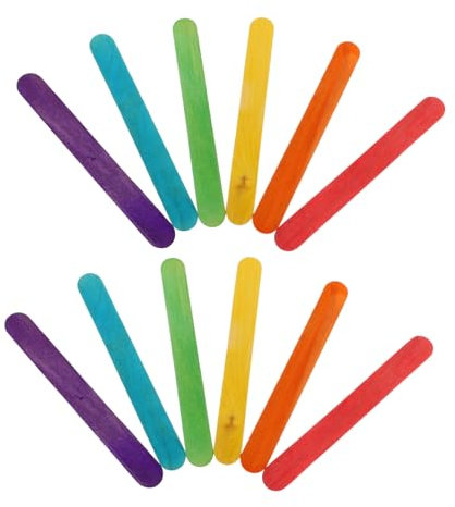 Uonlytech 100stücke Holzstäbchen Verschiedenen Farben Für Kreative Bastelprojekte Langlebige Und Vielseitige Eiscreme Und -sticks Für Erwachsene