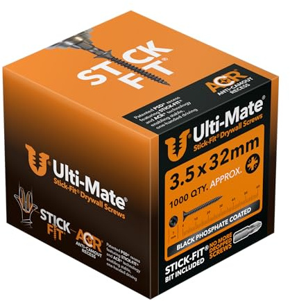 Ulti-Mate Stick-Fit Drywall Screws - 3.5 x 32mm (1000 pcs)