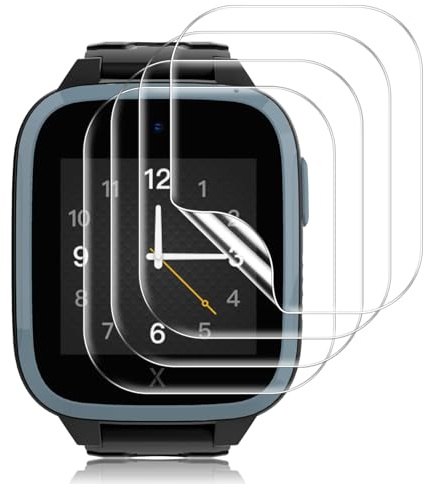 Pnakqil 4 st skärmskydd för Xplora XGO 3/Xplora Kidzi | HD klar flexibel TPU-film [repfri, vattentät, bubbelfri] | fullt skydd för smartwatch