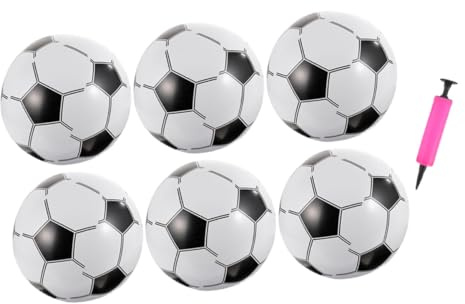 Hohopeti Palloni Gonfiabili Calcio da Spiaggia e Piscina in PVC Sicuro con Pompa Aria Inclusa per Giochi Estivi all e Feste Colore Casuale
