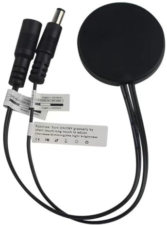 Helilyco LED-Touch-Dimmer Schalter 12V/24V DC LED-Lichter, 5A 60W Einstellbare Helligkeit Controller mit ABS-Gehäuse, Weiß Schwarz
