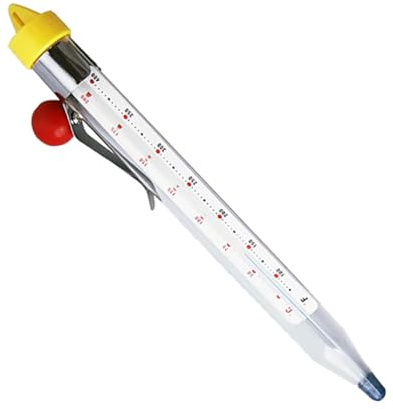 Healeved Termómetro de Vidrio para Cocina y Almíbar, Termómetro para Alimentos Resistente al Calor, Práctico para Hacer Conservas y Hornear, Colores Surtidos, Clip de Color Color Aleatorio
