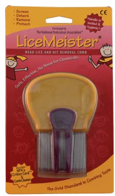 LiceMeister Head Lice & Nit Removal Comb, 1 School-Approved Lice Comb, Stainless Steel, Cleaning Tool Included, No Shampoo/Pesticides Needed