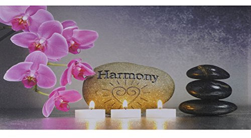 Mendler LED-Bild, Leinwandbild Leuchtbild Wandbild, Timer MVG-zertifiziert - 110x55cm Harmony, flackernd