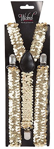 Adult Braces 96 x 2.5cm - GOLD SEQUIN **NEW**
