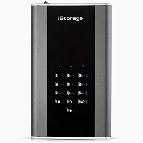 iStorage diskAshur DT2 8 TB - Secure Encrypted Desktop Hard Drive - FIPS Level-2 - Password protected - Dust/Water Resistant