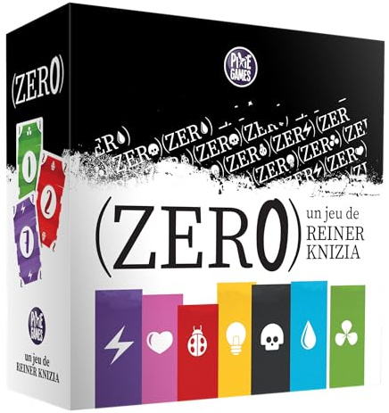 Pixie Games | Null – Familienkartenspiel | Beobachtung, Kombinationen & Bluff | schnelles Spiel für die ganze Familie | 2 bis 5 Spieler | ab 8 Jahren | französische Version