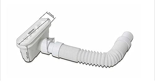 Sifone Pilettone Scarico 162x41x62mm Uscita e Tubo 300 a 980mm per piatto | Sifone Pilettone, Orizzontale, Scarico, Uscita, Tubo, Regolabile, Aica