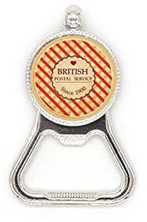 Checked UK London Britian Stamp Metal Beer Bottle Cap Opener Duty Stainless Steel