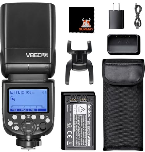 GODOX V860III-P Camera Flash TTL 76Ws Power 1/8000s High-Speed Sync GN60 1.5s Recycle Time, 2W Modeling Lamp 5300K±200K Color Temperature, Quick-Release Lock, Suitable for Pentax Series Cameras
