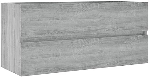 vidaXL Handfatsskåp grå sonoma-ek 100x38,5x45 cm konstruerat trä, tvättställsskåp, vaskskåp, badrumsskåp, handfatsskåp