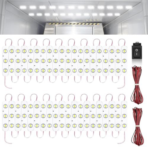 Linkstyle 12V Interior Licht Auto Leseleuchte, 120 LEDs Deckenleuchtenmit Schalter für Van RV Truck Boote, 40 Module