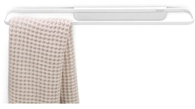 Brabantia - Mindset Handtuchhalter - Für Normale/Gefaltete Große Handtücher - Bis zu 2 kg - Korrosionsbeständig - Badezimmerzubehör - Inklusive Befestigungsmaterial - Fresh White - 56 x 8,5 cm