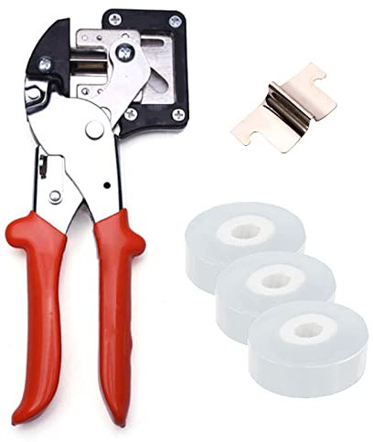 Pfropfen Werkzeug Kit, Garten Pfropfschere Schere Veredelungsschere Ratschenschere Set, Professionelle Einhand Mit U Ersatzmesser und 3 Rollen Klebeband für Blumen Obstbäume Zweige