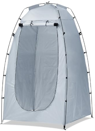 TUKAILAI Camping Zelt, Pop Up Toilettenzelt, Umkleidezelt Privatsphäre Duschzelt, Wasserdicht, UV-Schutz, Duschvorhang Camping Zelt für Strand, Angeln, Wandern, Baden, Dressing, Outdoor (Grau)