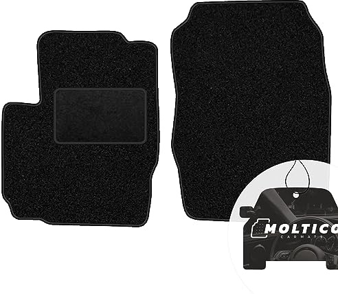 moto-MOLTICO Vorne Fußmatten Auto Velours Autoteppiche | Schwarz Automatten Set 2-teilig passend für Mitsubishi Colt 2005-2012